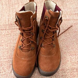 Jambu Women's Lace Up Boots in Brown and Burgundy
